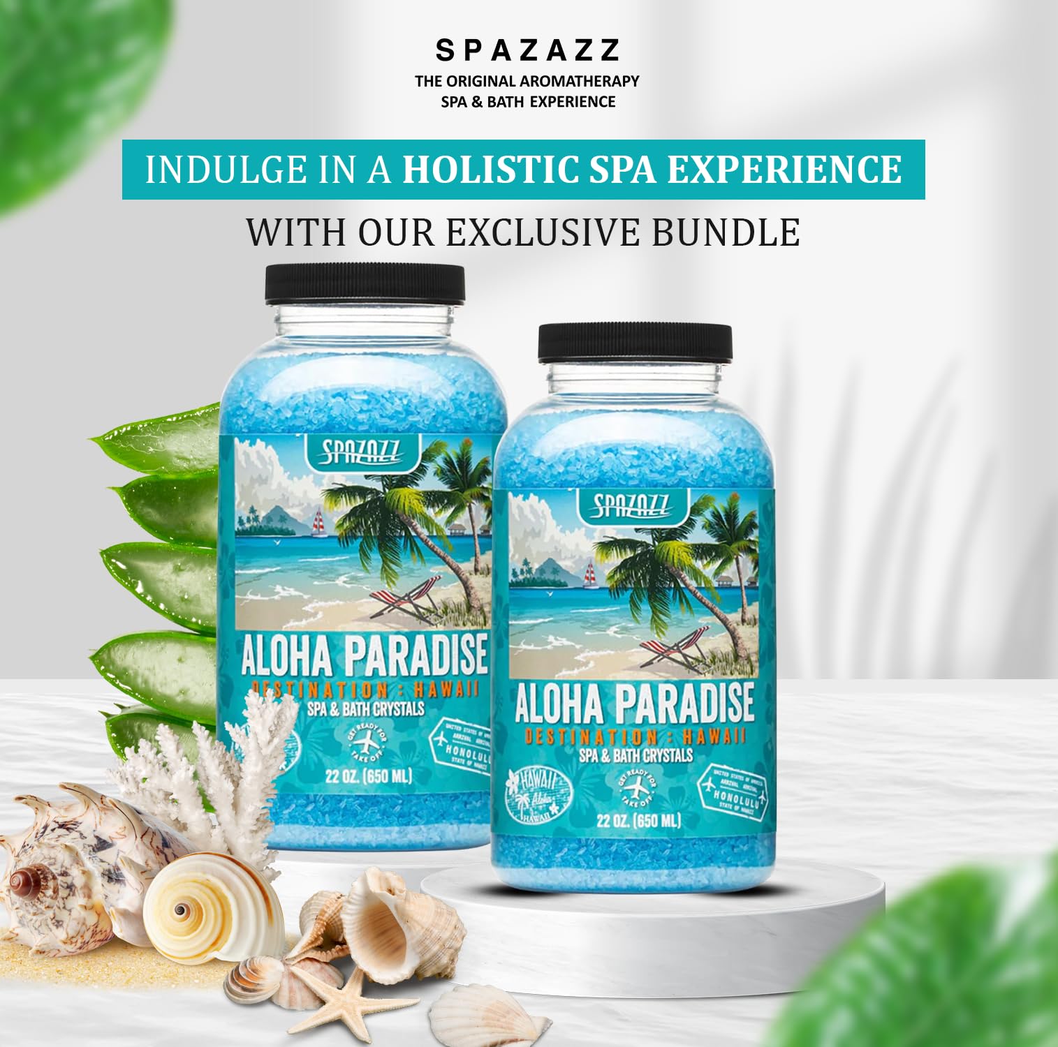 Hot tub ready with Spazazz Aloha Paradise for chlor-free, aroma-rich soak.
