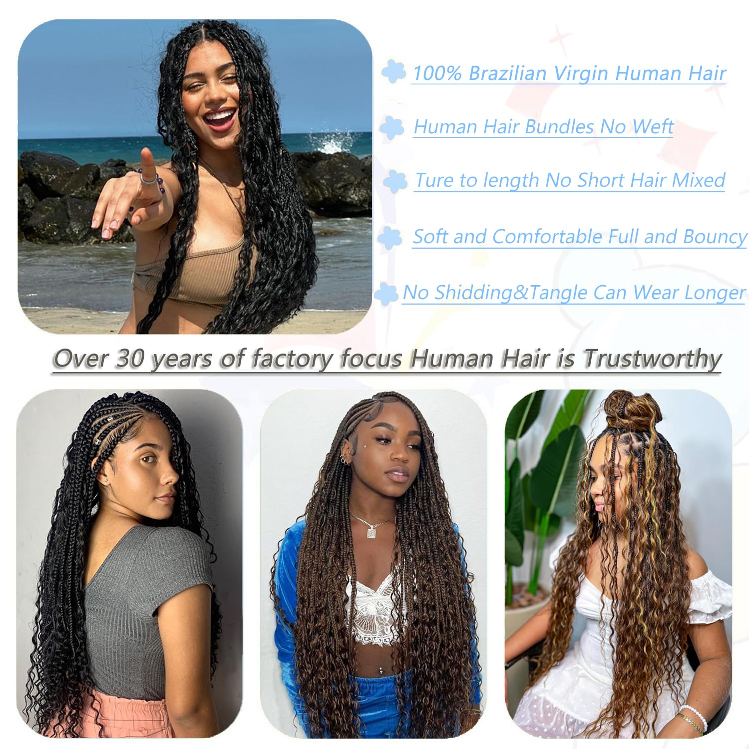 SPCA DIY braiding hair ready for bohemian, knotless, box braids, or twists.