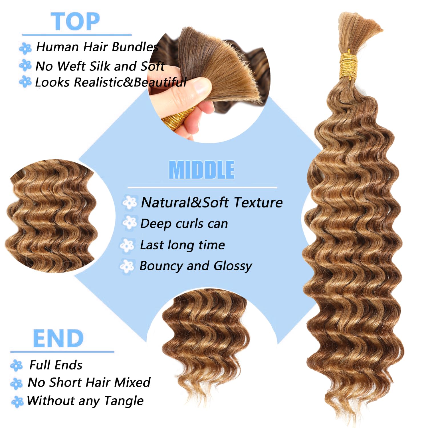 SPCA ombre 27/30 bulk hair highlights subtle color transition for styling advantage.