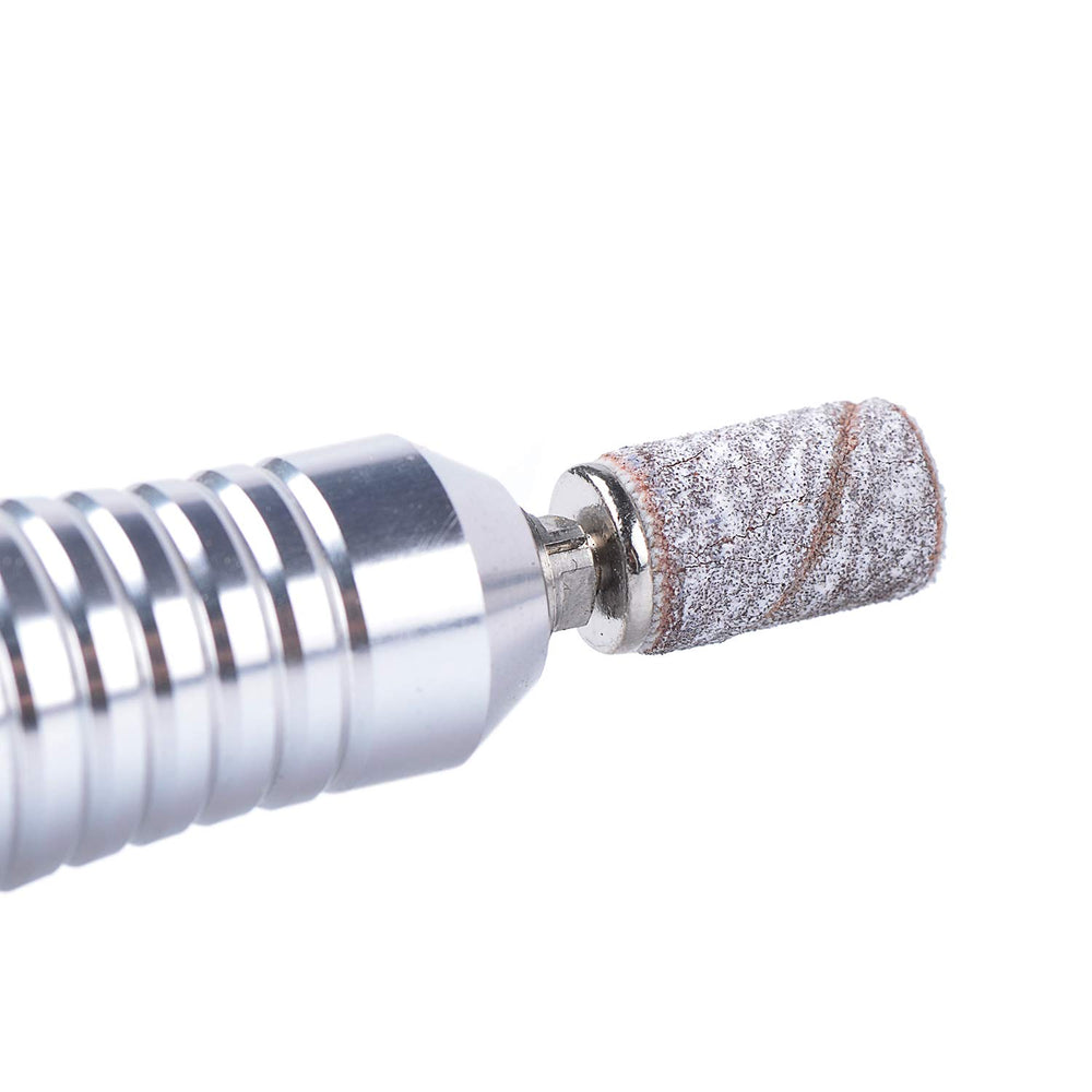 SpeTool sanding band close-up highlights strong glue for a secure drill fit