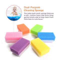 Special Supplies dual-design bath sponge—sponge and brush in one for quick cleansing.