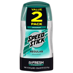 Speed Stick Deodorant front view shows two-pack for long-lasting freshness