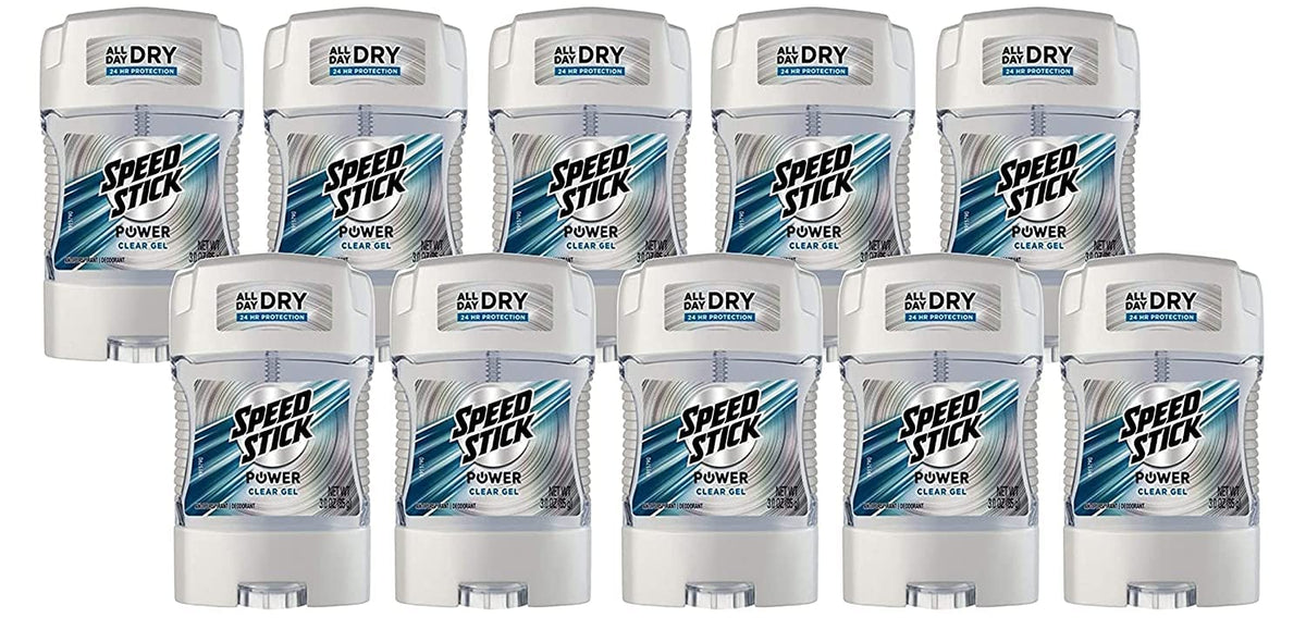 Speed Stick Power Gel packaging shows the 3-ounce tube for travel-ready protection.