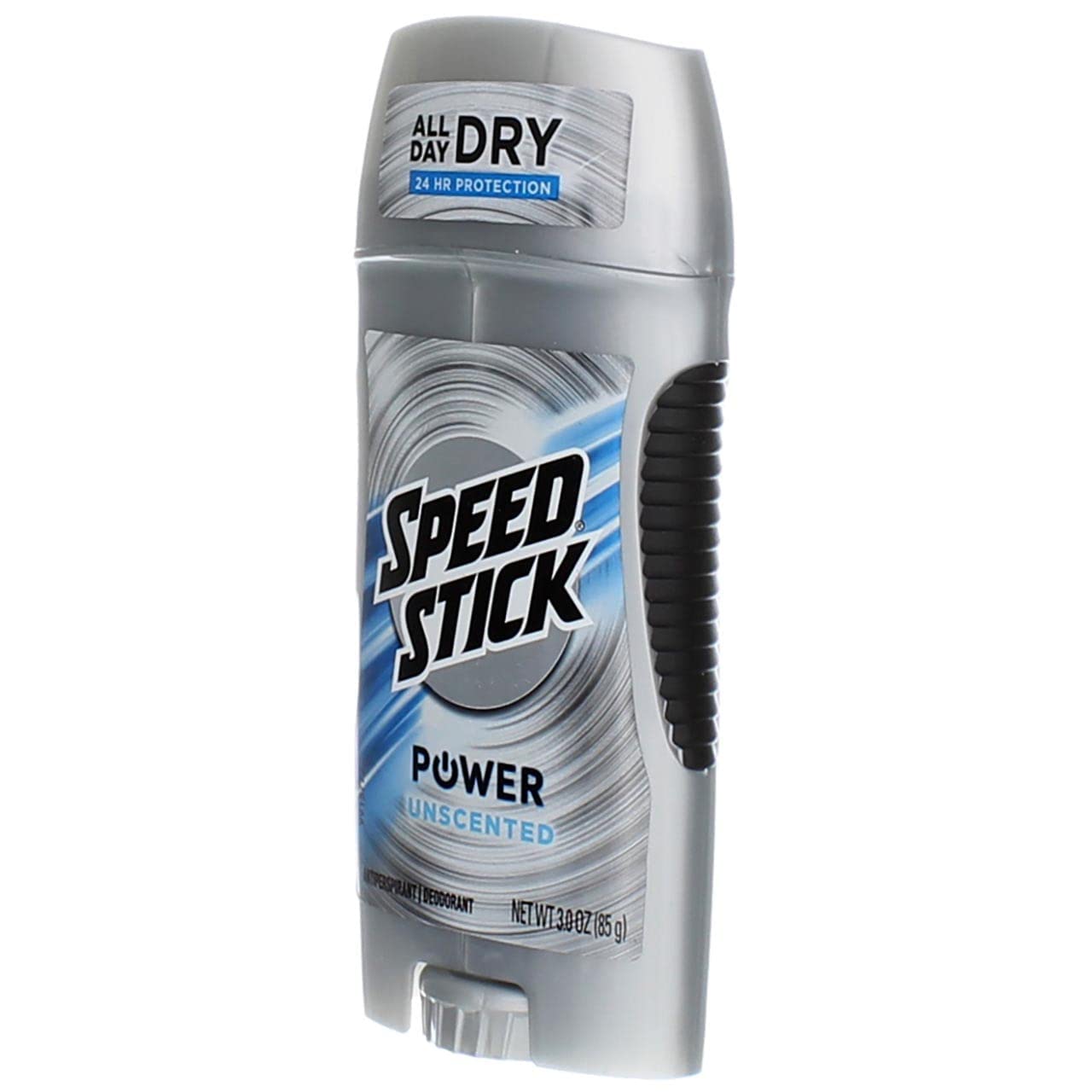 Speed Stick Power unscented 3oz cap closeup shows compact design.