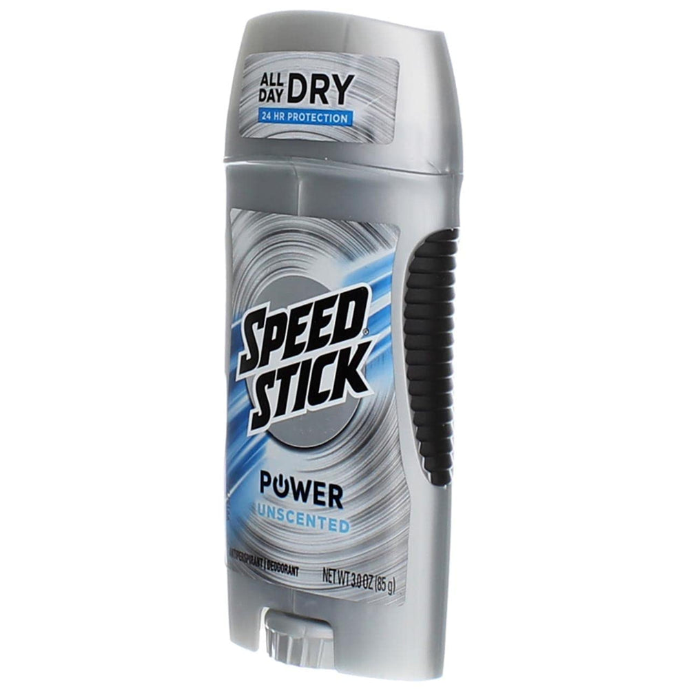 Speed Stick Power unscented 3oz cap closeup shows compact design.