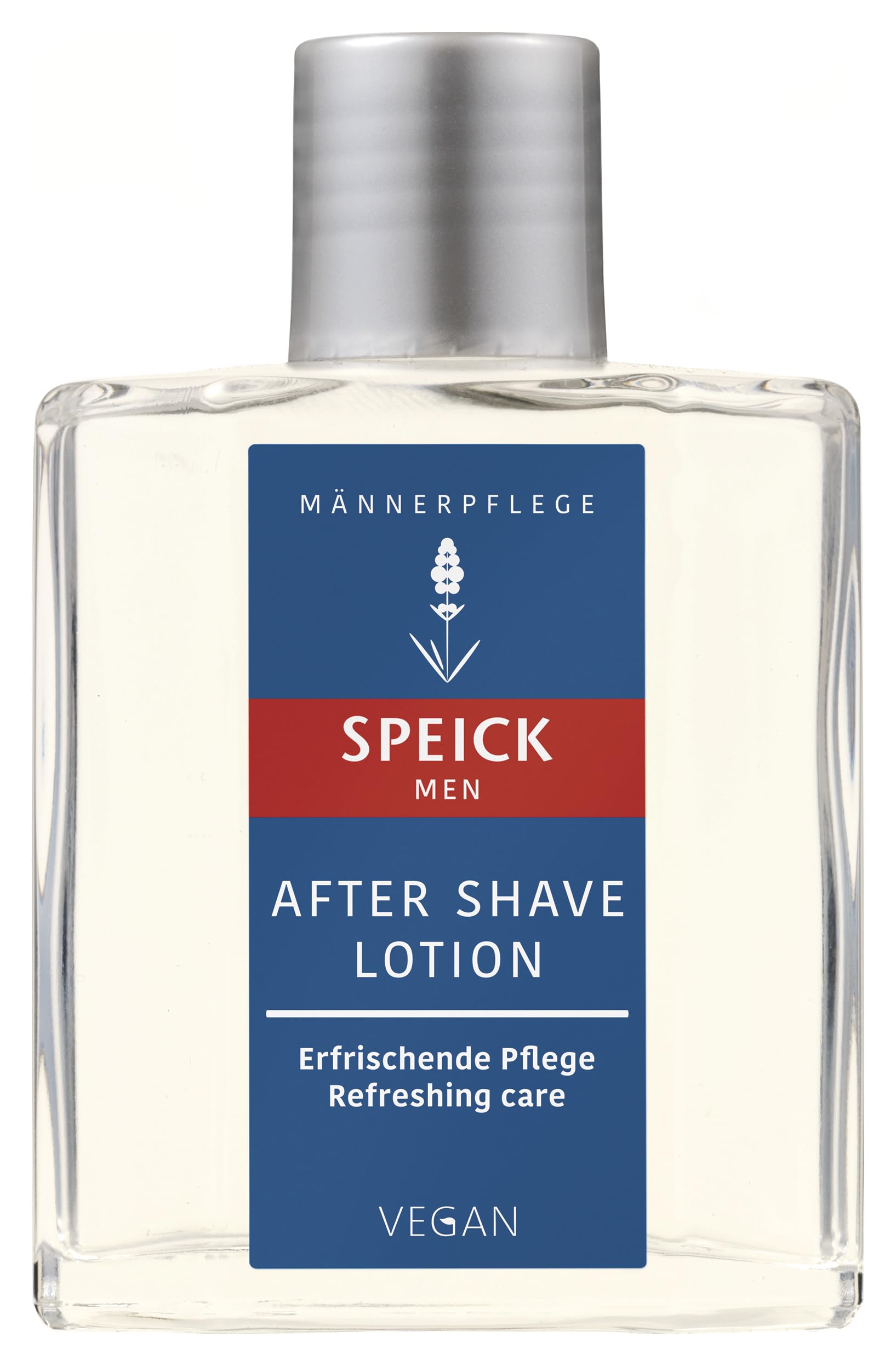 Speick After Shave Lotion bottle closeup showing soothing post-shave care.