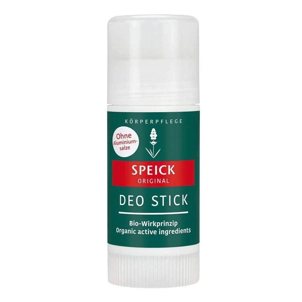 Speick Natural Deo Stick packaging highlights vegan, aluminum-free formula for sensitive skin
