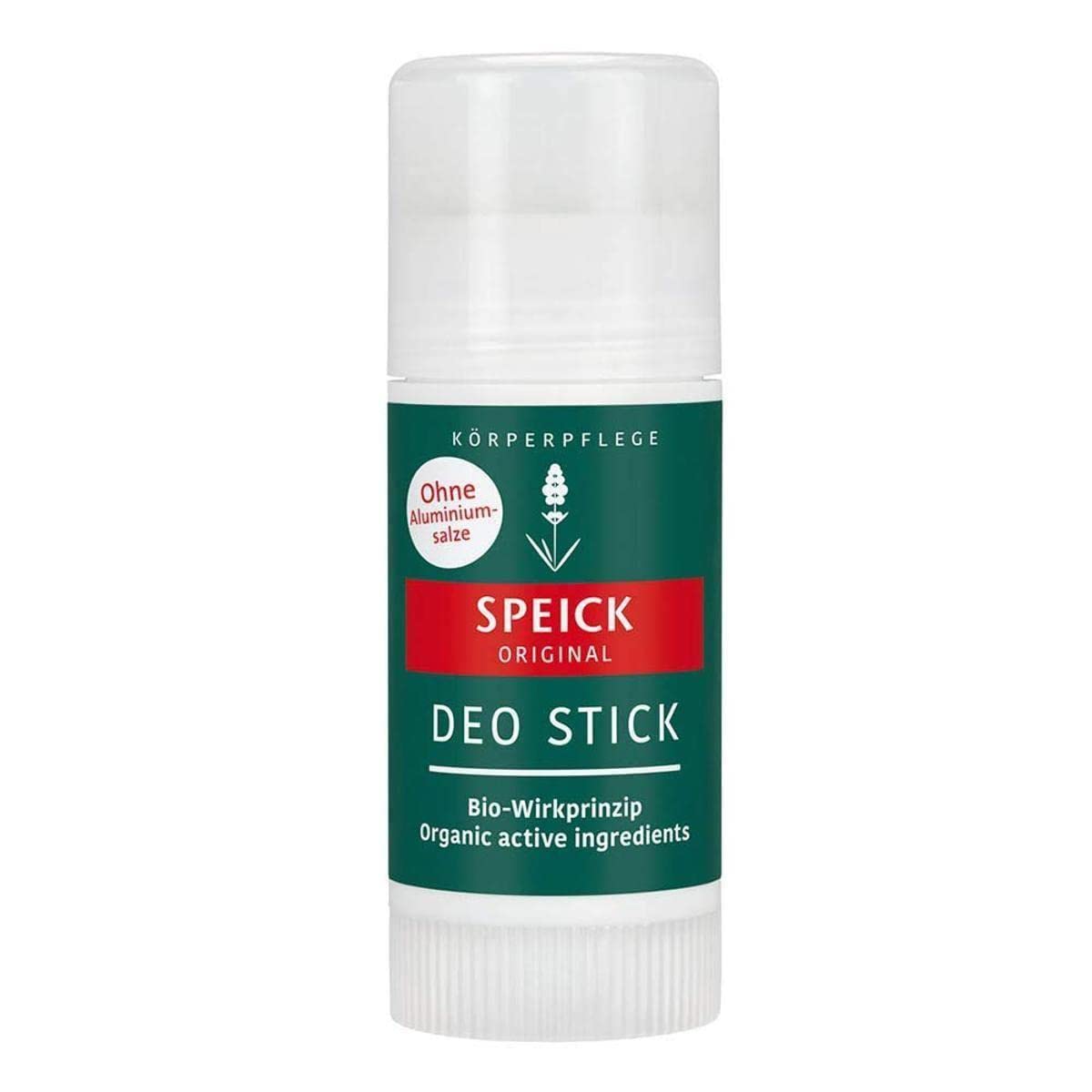 Speick Natural Deo Stick packaging highlights vegan, aluminum-free formula for sensitive skin