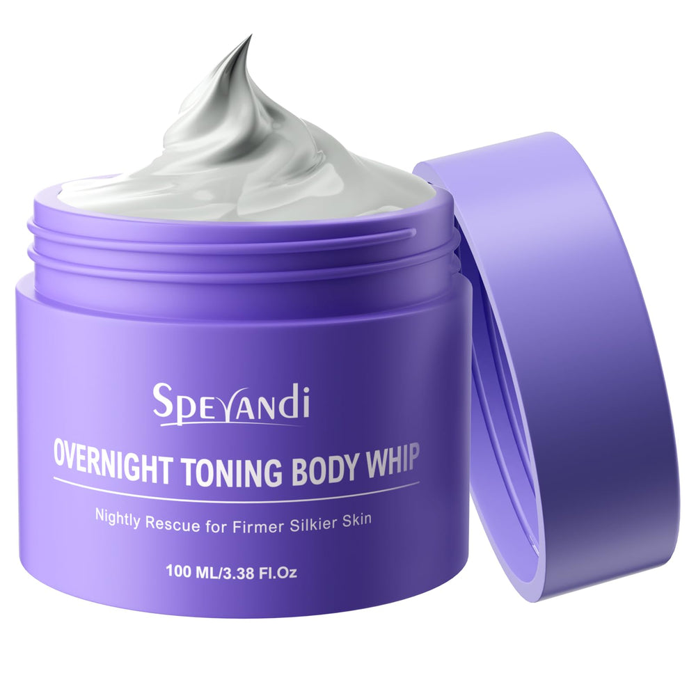 Sperandi Overnight Toning Whip bottle displaying rich texture for overnight firming.