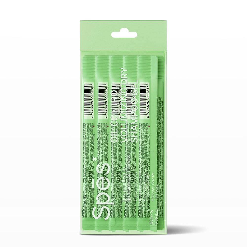 Spes Dry Shampoo Gel dispense action highlighting quick refreshment without washing