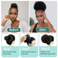 SPIKFN Afro Puff daytime-look pony-tail demonstrates versatile daily styling.