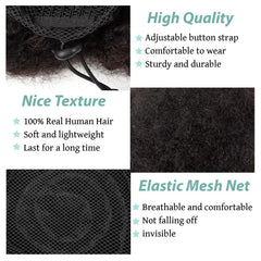 SPIKFN curly Brazilian virgin hair pony-tail closeup shows soft, tangle-free texture.