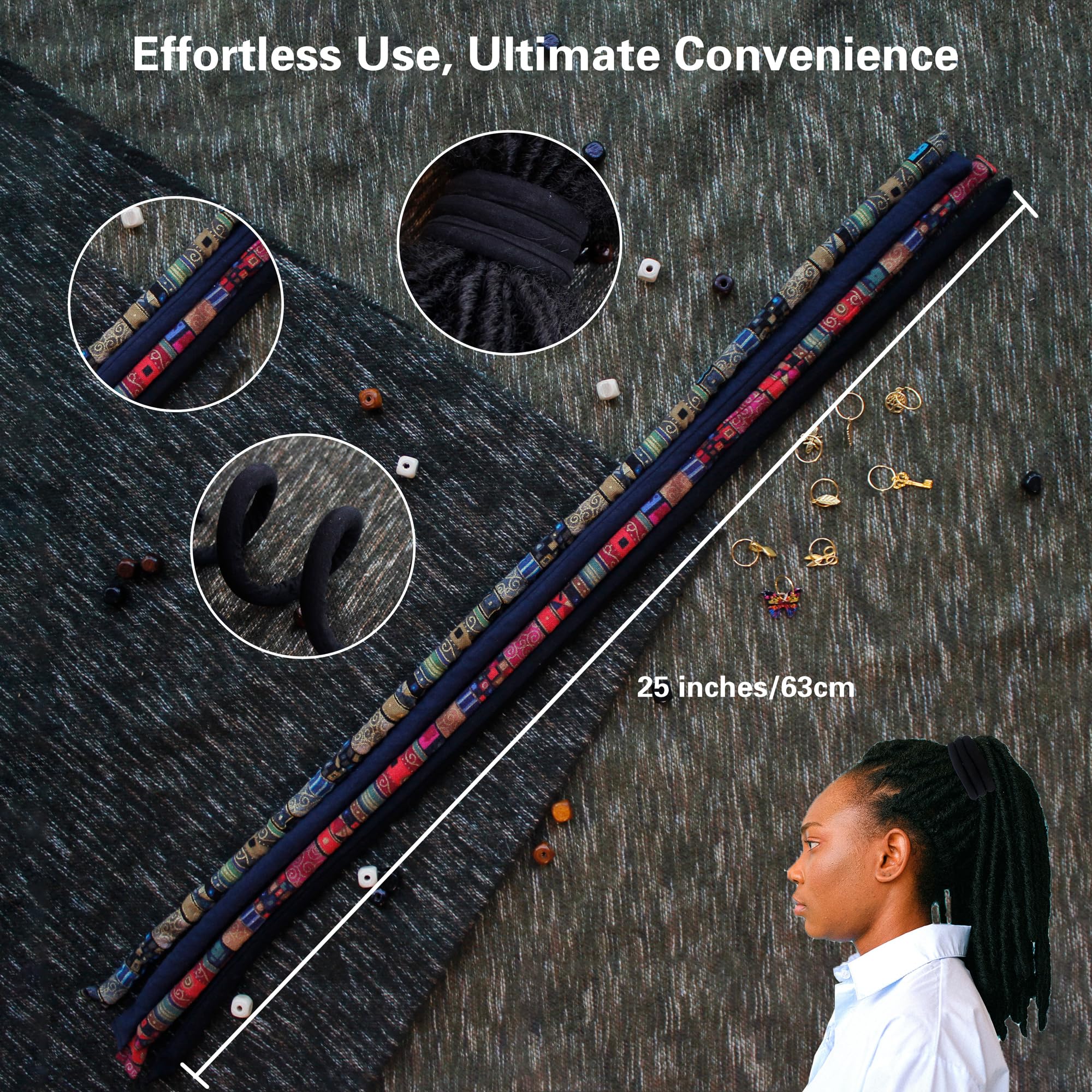 Spiral Lock Hair Tie colorful dread ties multi displays vibrant color options and versatility.