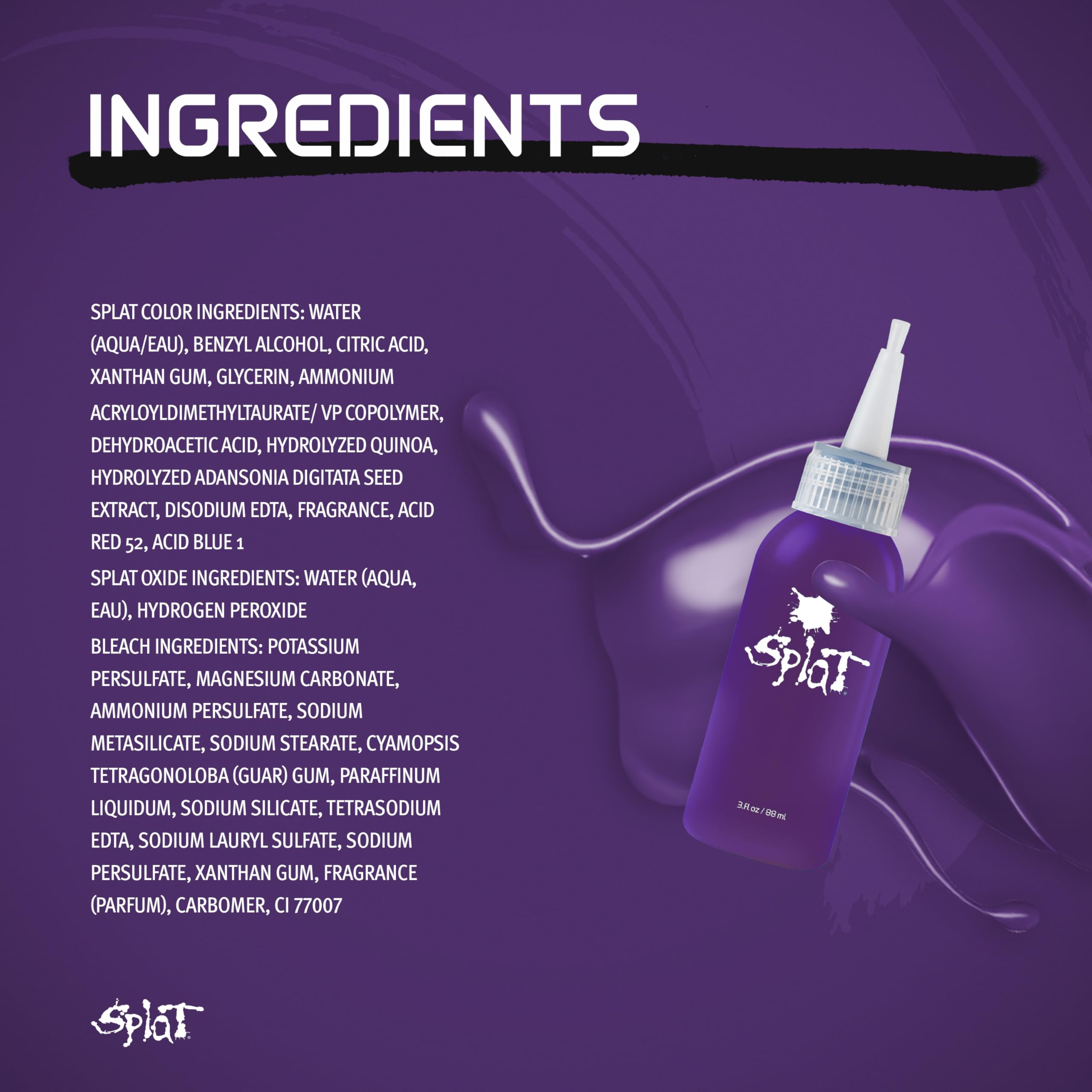 Splat Lusty Lavender before-after result shows a dramatic lavender transformation.