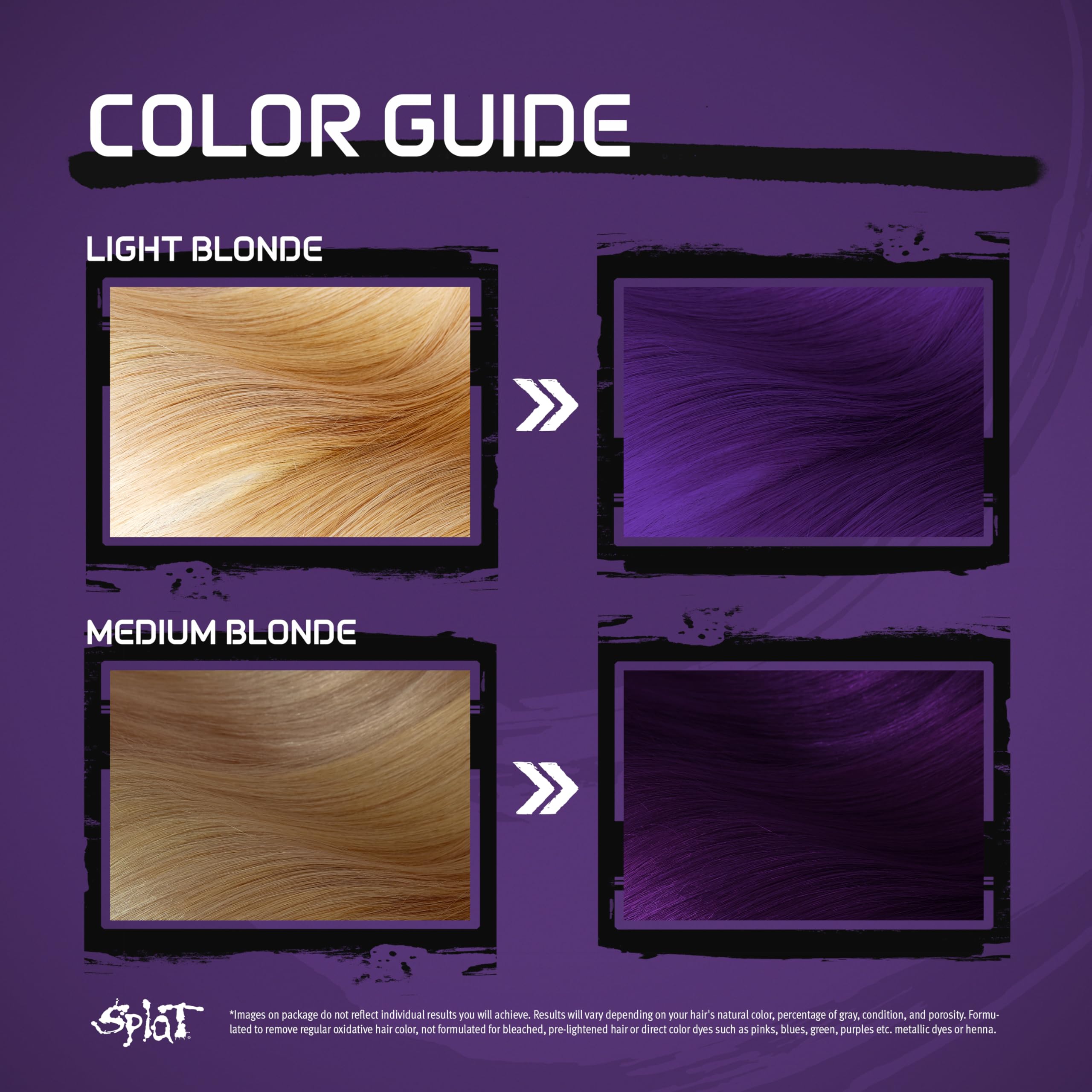 Splat Lusty Lavender gloves protect hands during color application.