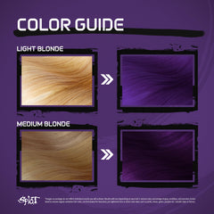 Splat Lusty Lavender gloves protect hands during color application.