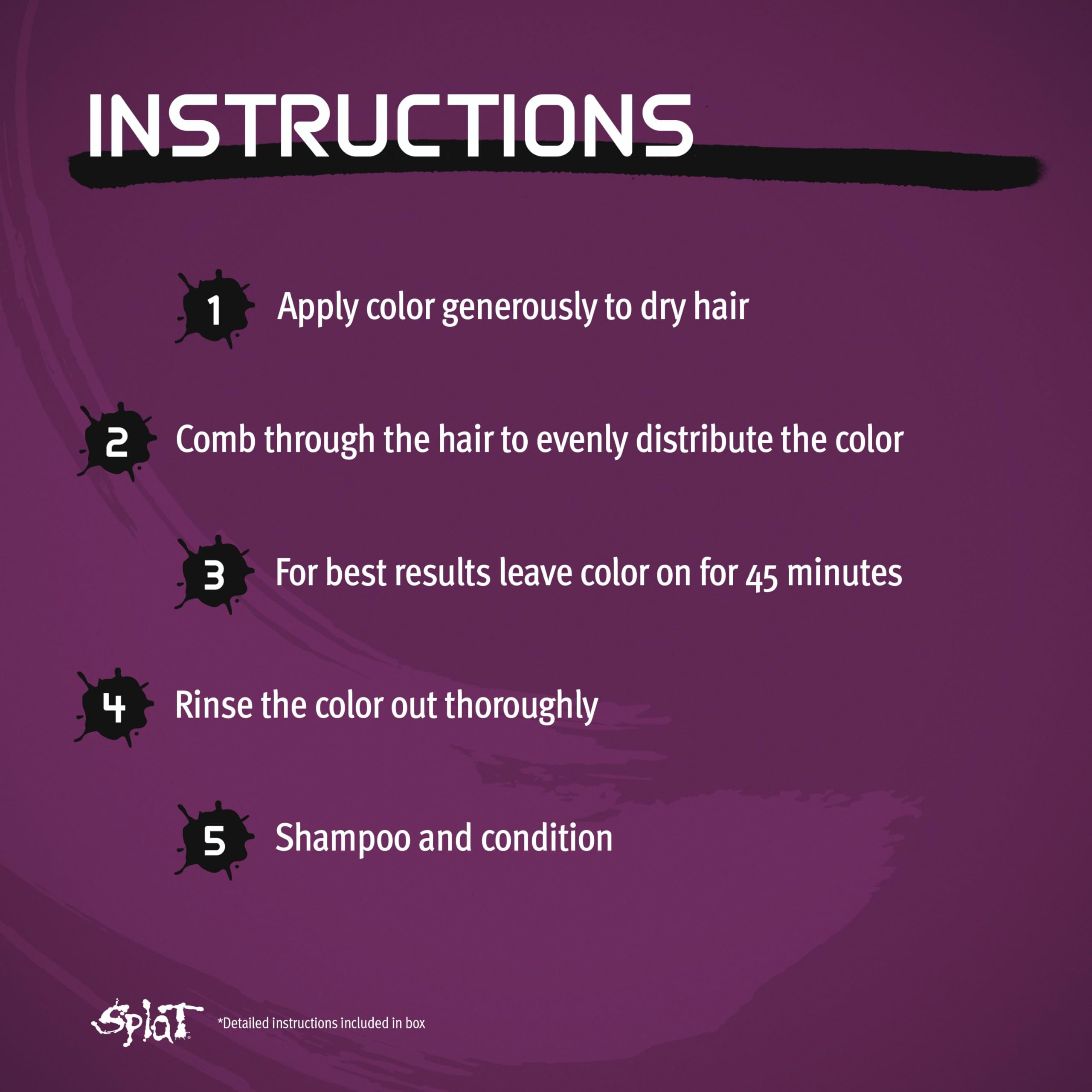 Splat Midnight Complete Kit color application on hair for semi-permanent result