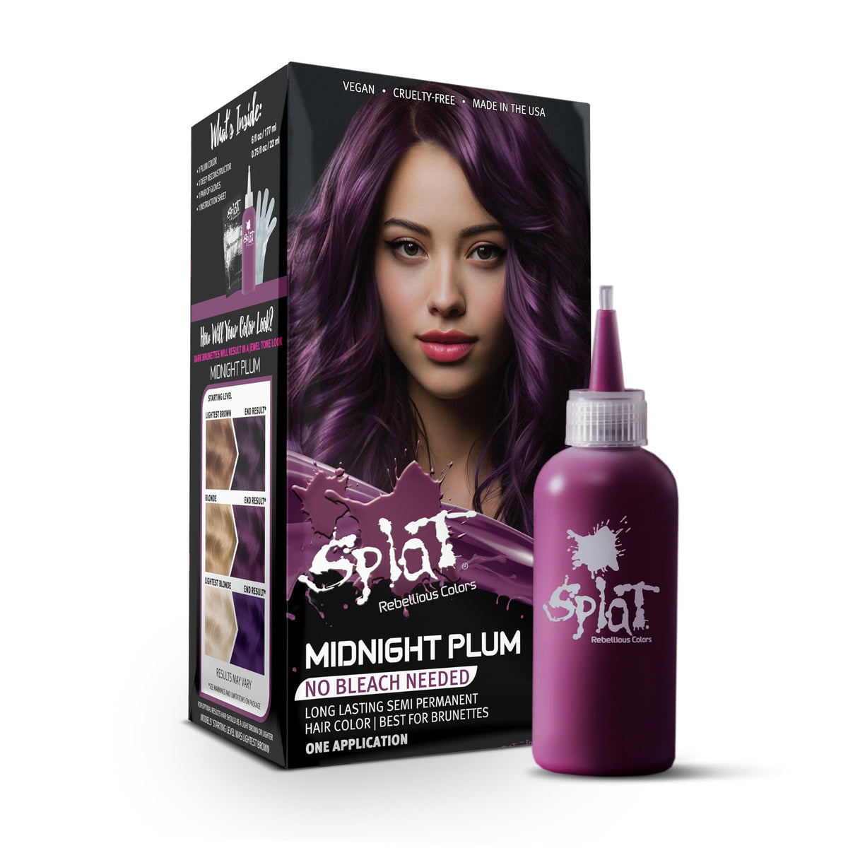 Splat Midnight Complete Kit packaging highlights vegan color kit for easy at-home dye