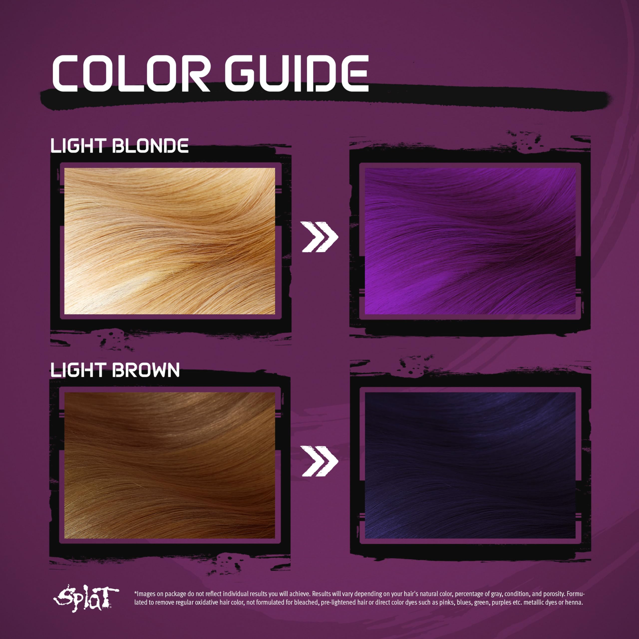 Splat Midnight Plum on brunette hair reveals deep plum shade