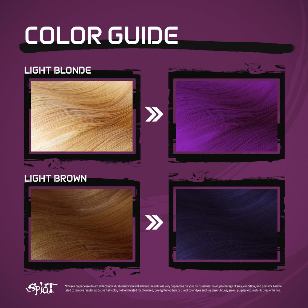 Splat Midnight Plum on brunette hair reveals deep plum shade