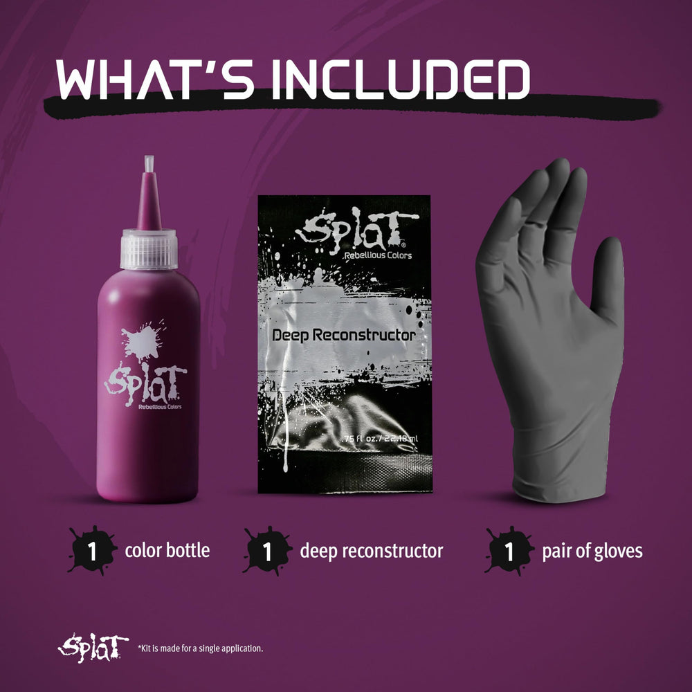 Splat Midnight Plum after color processing shows a shiny finish
