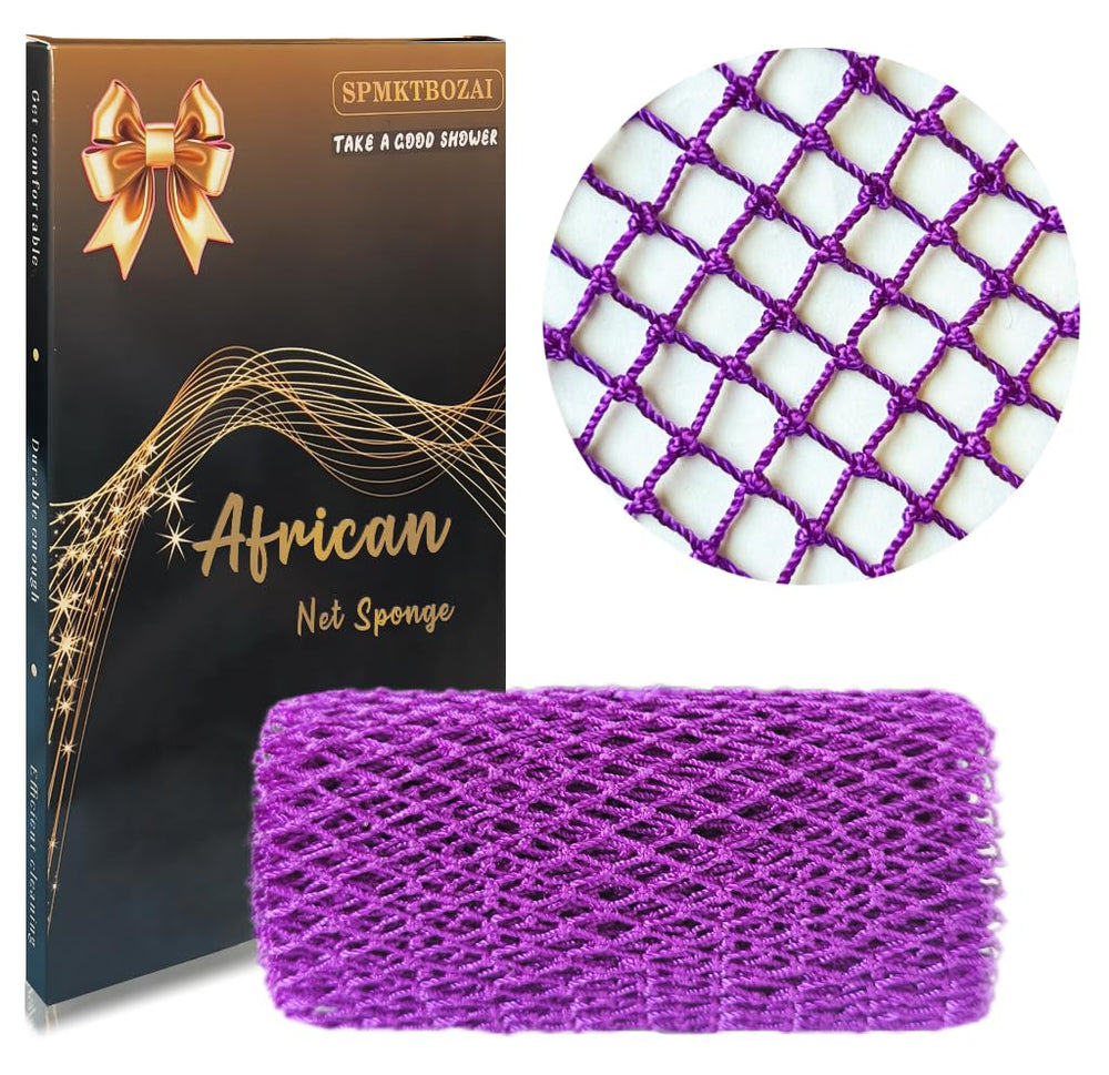 SPMKTBOZAI African Net Sponge authentic purple—robust lather for daily cleansing.