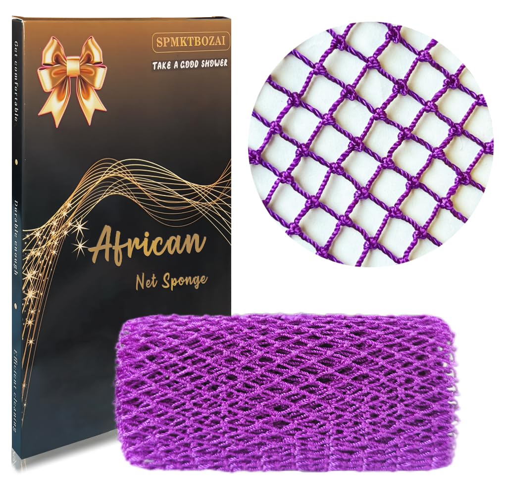 SPMKTBOZAI African Net Sponge authentic purple—robust lather for daily cleansing.