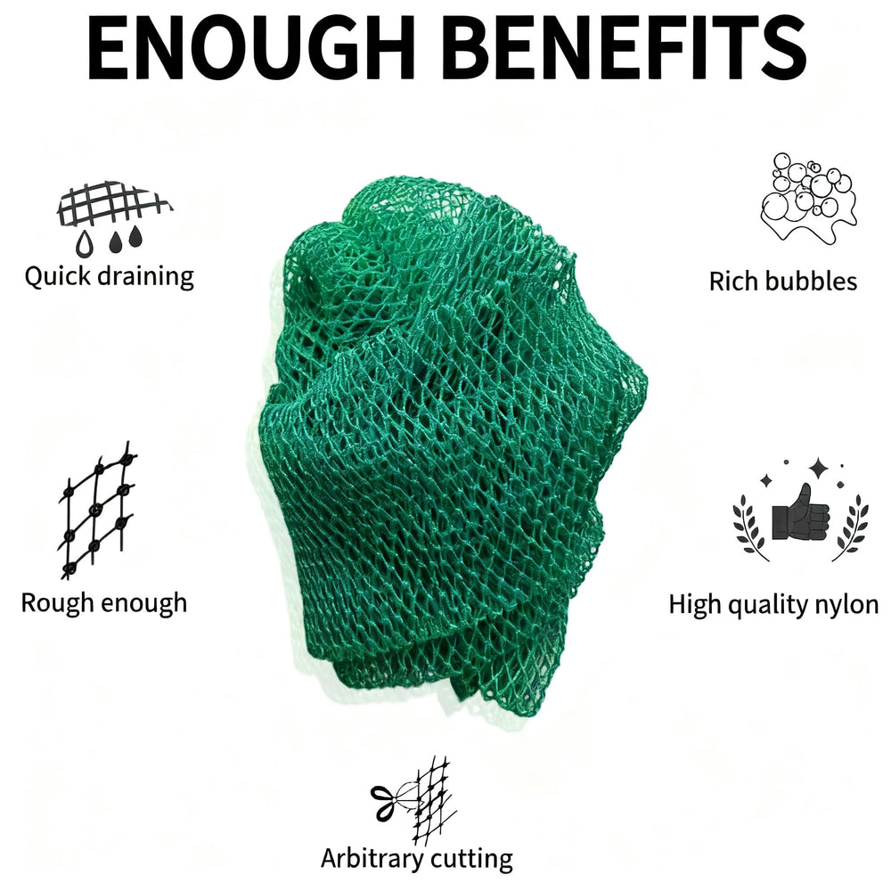SPMKTBOZAI African Net Sponge back-scrub usage highlights efficient cleansing and pore-refreshing routine.