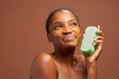 Spongeables exfoliating textured-side image for gentle skin exfoliation