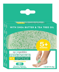 Spongeables Pedi Scrub Foot Sponge citron eucalyptus scent enhances refreshing routine.
