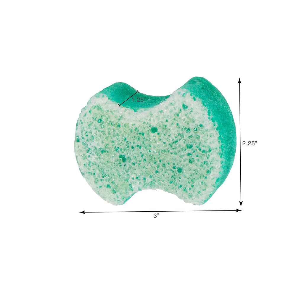 Spongeables Pedi Scrub lather demonstrates rich peppermint foam for refreshing cleansing.