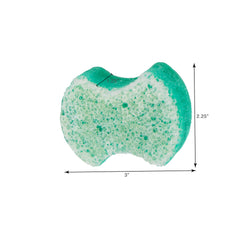 Spongeables Pedi Scrub lather demonstrates rich peppermint foam for refreshing cleansing.