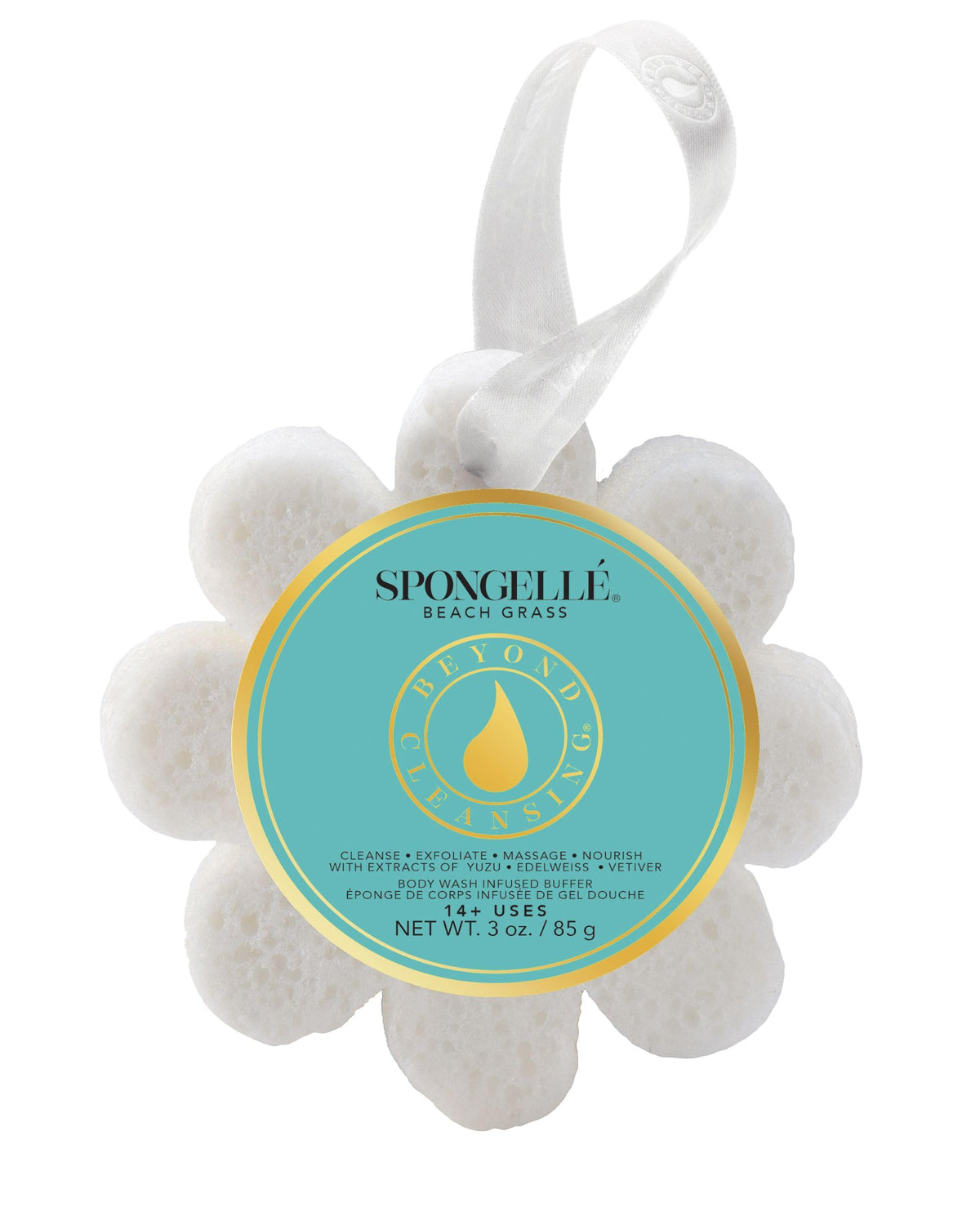 Spongellé Beach Grass Wild Flower Buffer packaging ready for exfoliation
