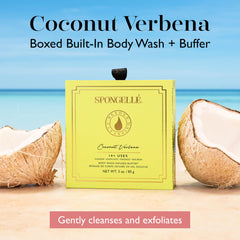 Spongelle Coconut Verbena Wild Flower Buffer Lather captures creamy wash and gentle exfoliation.
