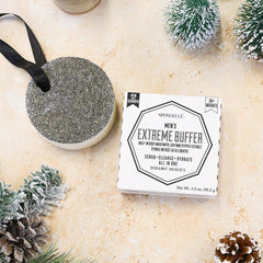 SPONGELLÉ Men's Extreme Buffer cayenne-pepper infusion closeup suggests invigorating cleanse