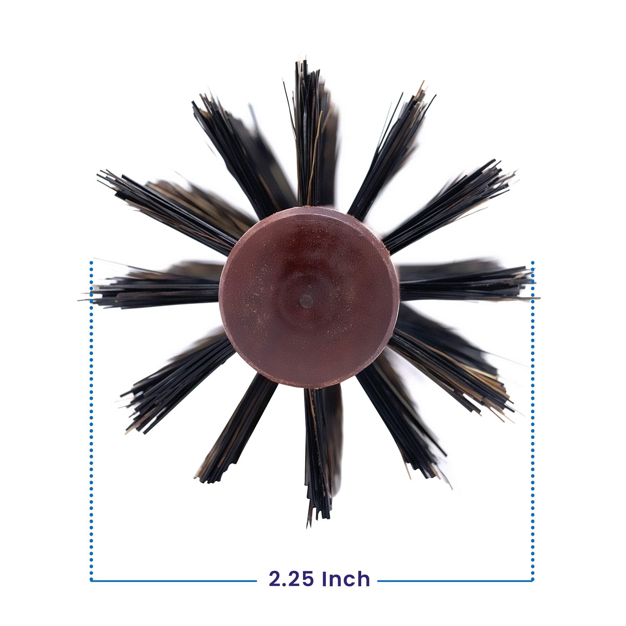 Spornette boar bristle dense-bristles distribute oils for shine.