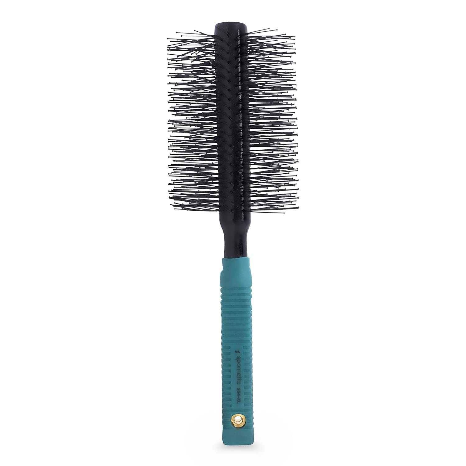 Spornette Double Stranded XL Round Brush barrel close-up showing volume-boosting blowout potential.