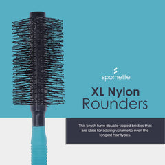 Spornette Double Stranded XL Round Brush during blow-drying delivers volume boost