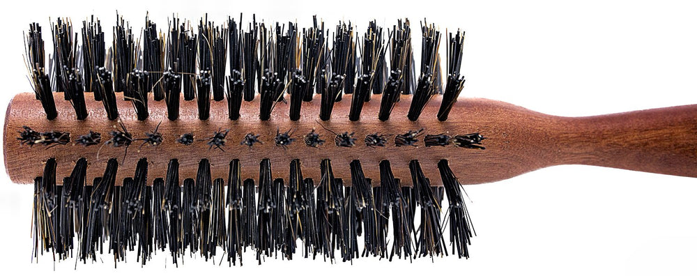 Spornette Italian Round Brush, 2.25-inch diameter, creates defined waves and lift.