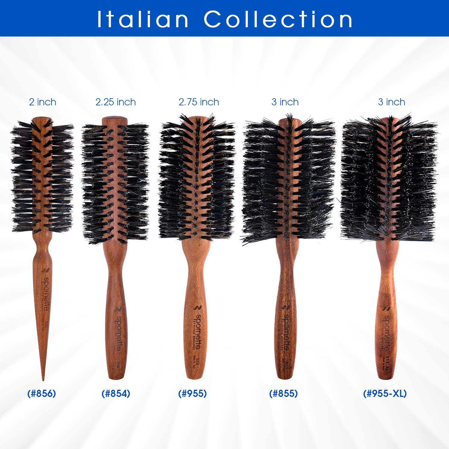Spornette professional-quality wooden brush delivers durable performance.