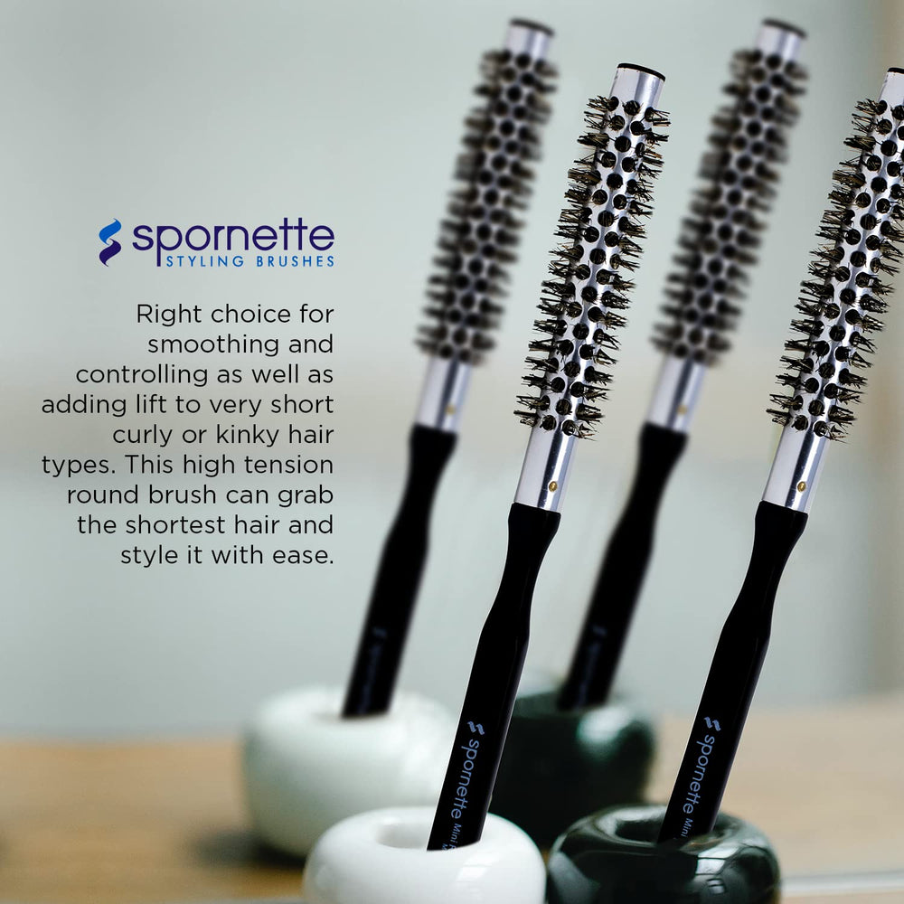 Spornette small round brush hands on blow drying shows precise control