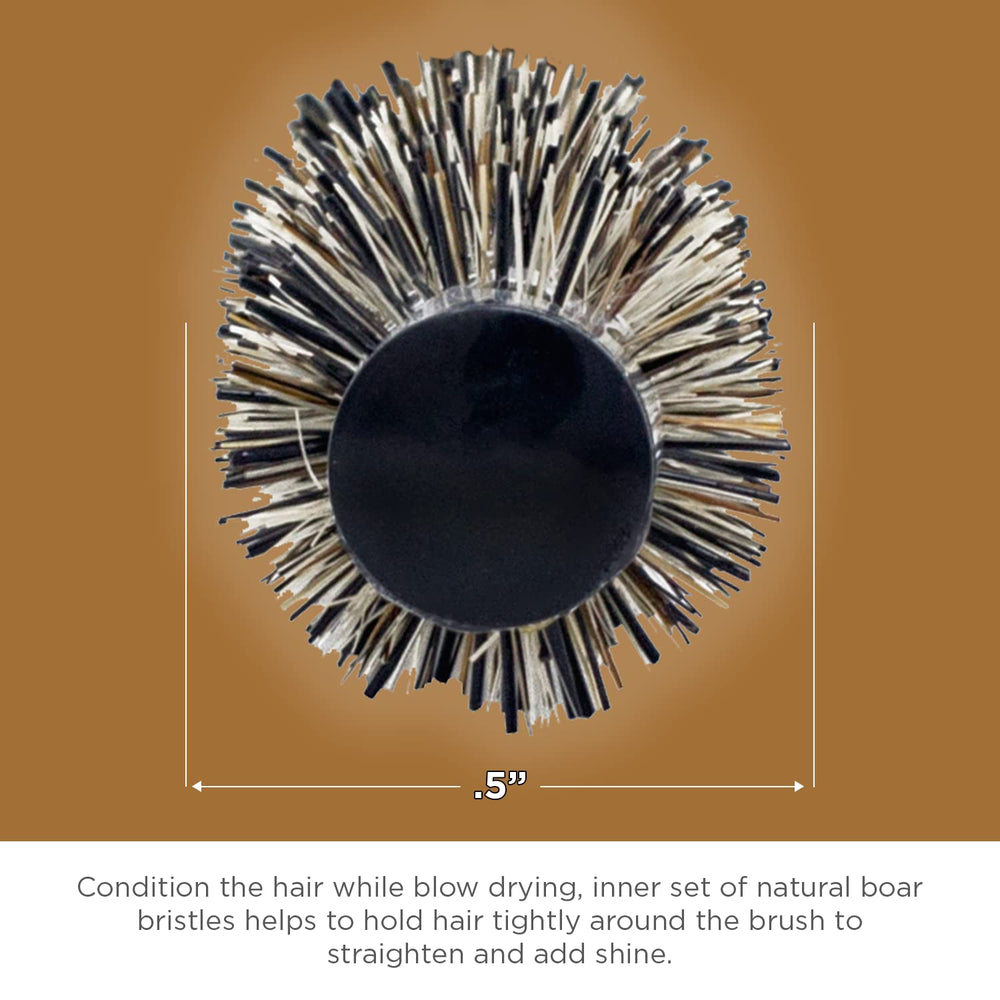 Spornette small round brush travel friendly image suggests compact on the go styling