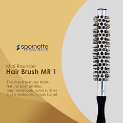 Spornette small round brush vented barrel highlights faster drying and refined styling