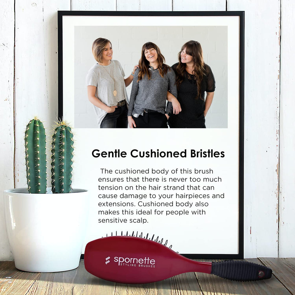 Spornette Super Looper brush cushioned body protects delicate hairpieces