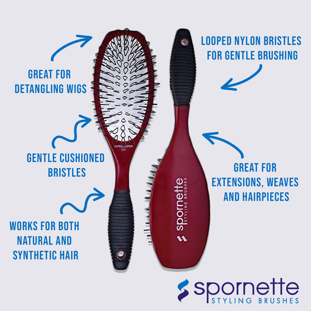 Spornette Super Looper brush lace-front wig care during daily use