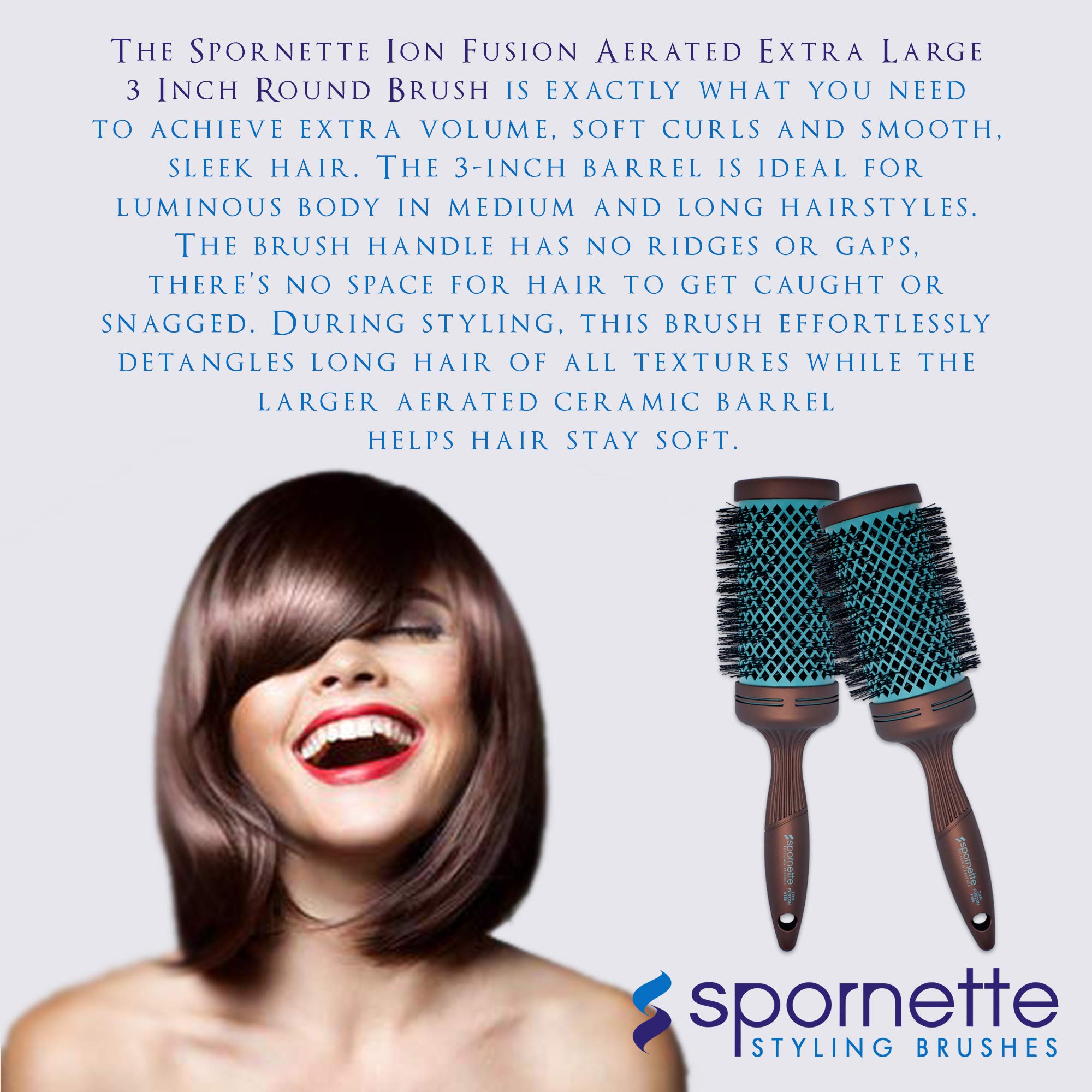 Spornette helps create volume for medium and long hairstyles.