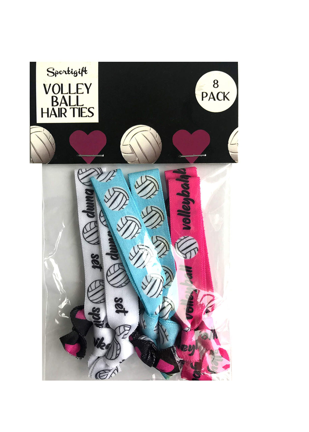 Sportigift volleyball gift hair ties - shareable set for teammates and coaches.