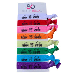 Sportybella swimming hair ties no-crease 8-pack for pool days and smooth ponytails