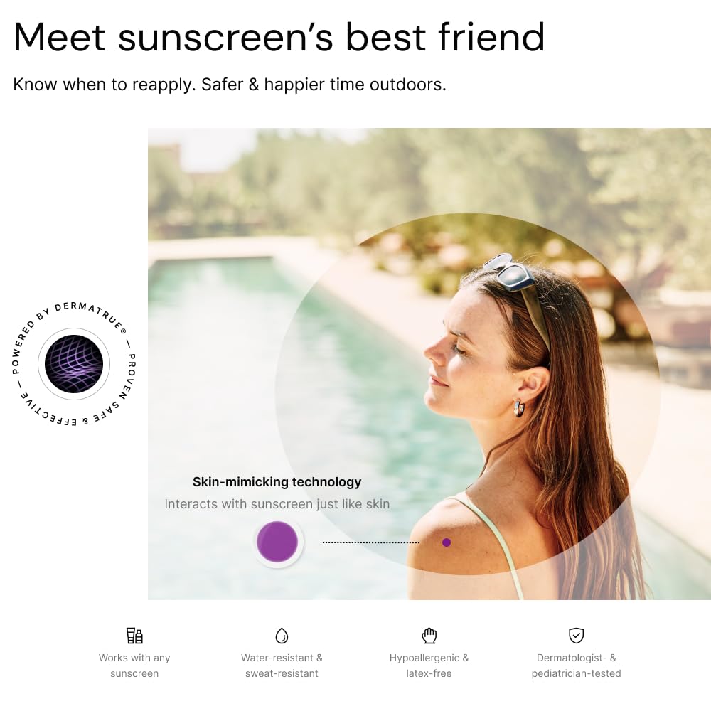 SpotMyUV sticker built to withstand sand and water outdoors.