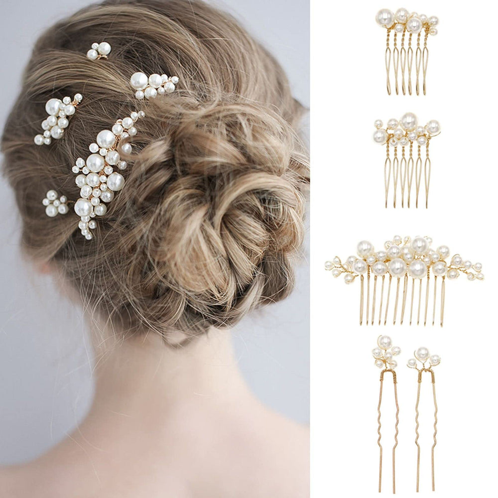 Sppry updo hair accessory pearl combs ideal for boho or classic styles